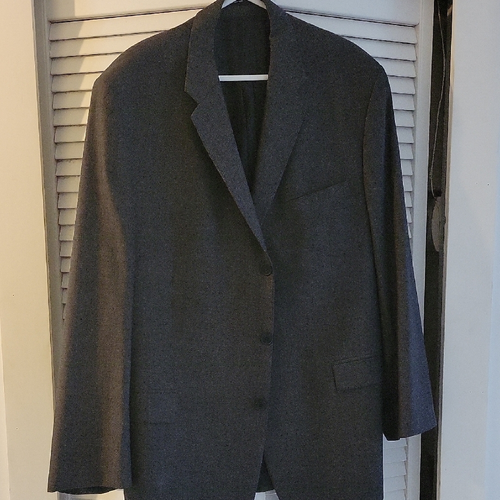 DKNY Gray Stripe Sport Coat Woolmark